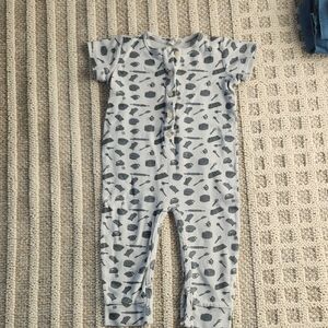 Kate Quinn Blue and Gray Baby Romper